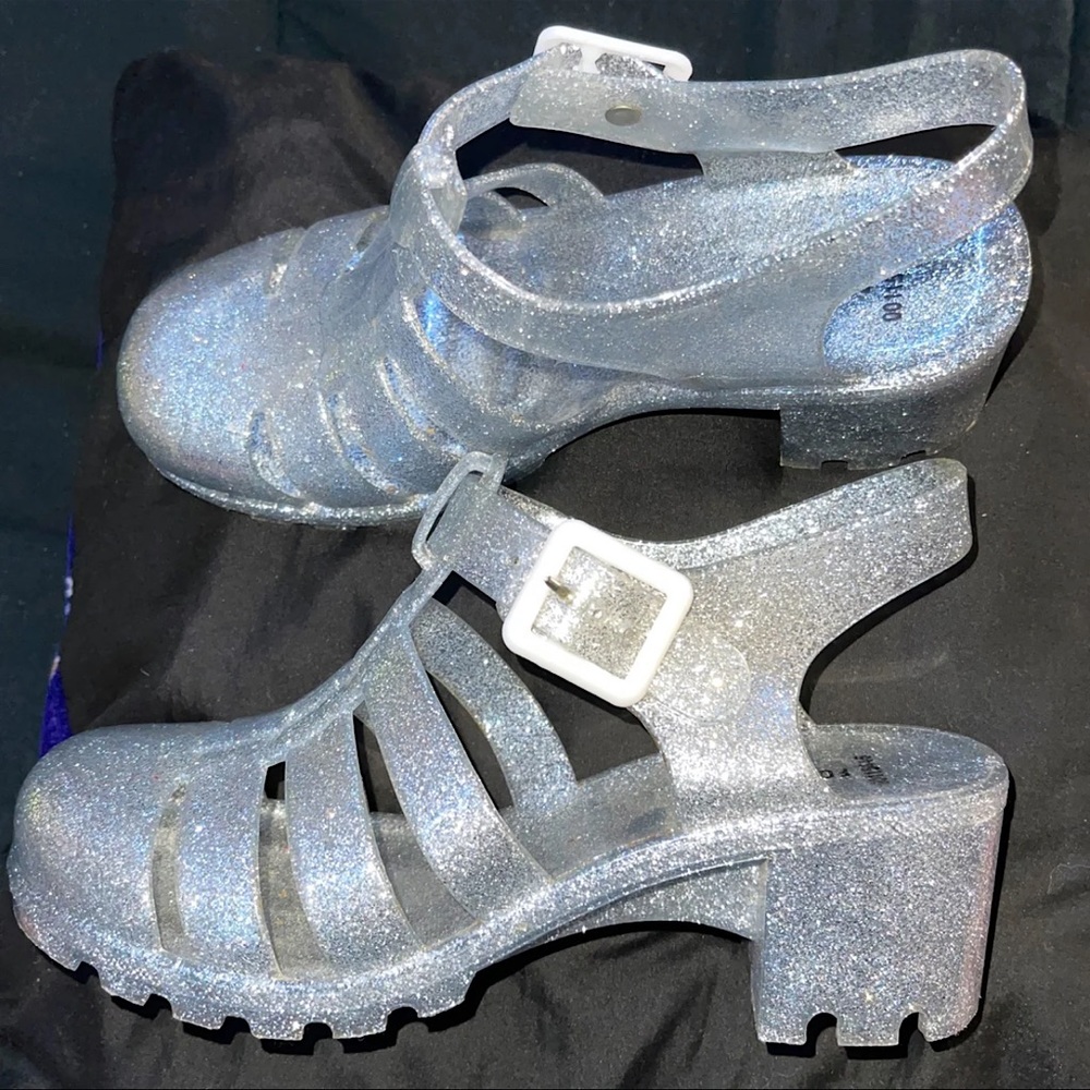 Jelly chunk glitter sandals